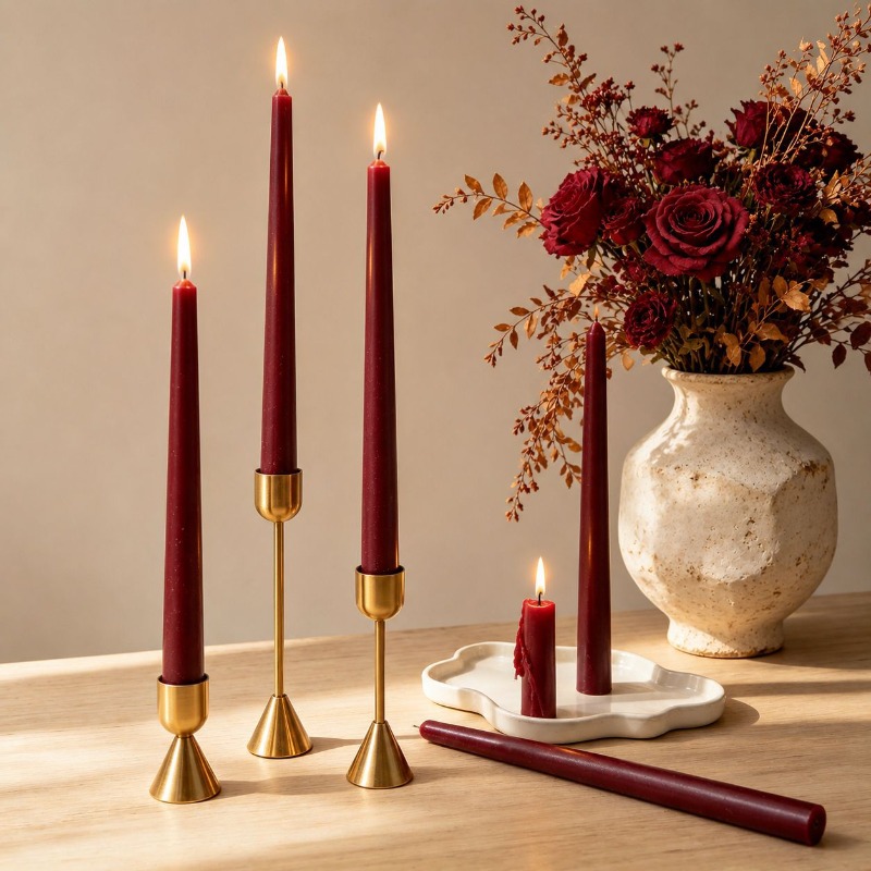 Soy Wax - Lilin Bundar Warna Burgundy, Lilin Prancis