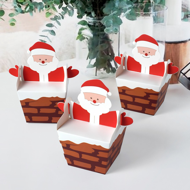 Candle Containers - 10/30/50 Buah Kotak Kertas Santa Claus