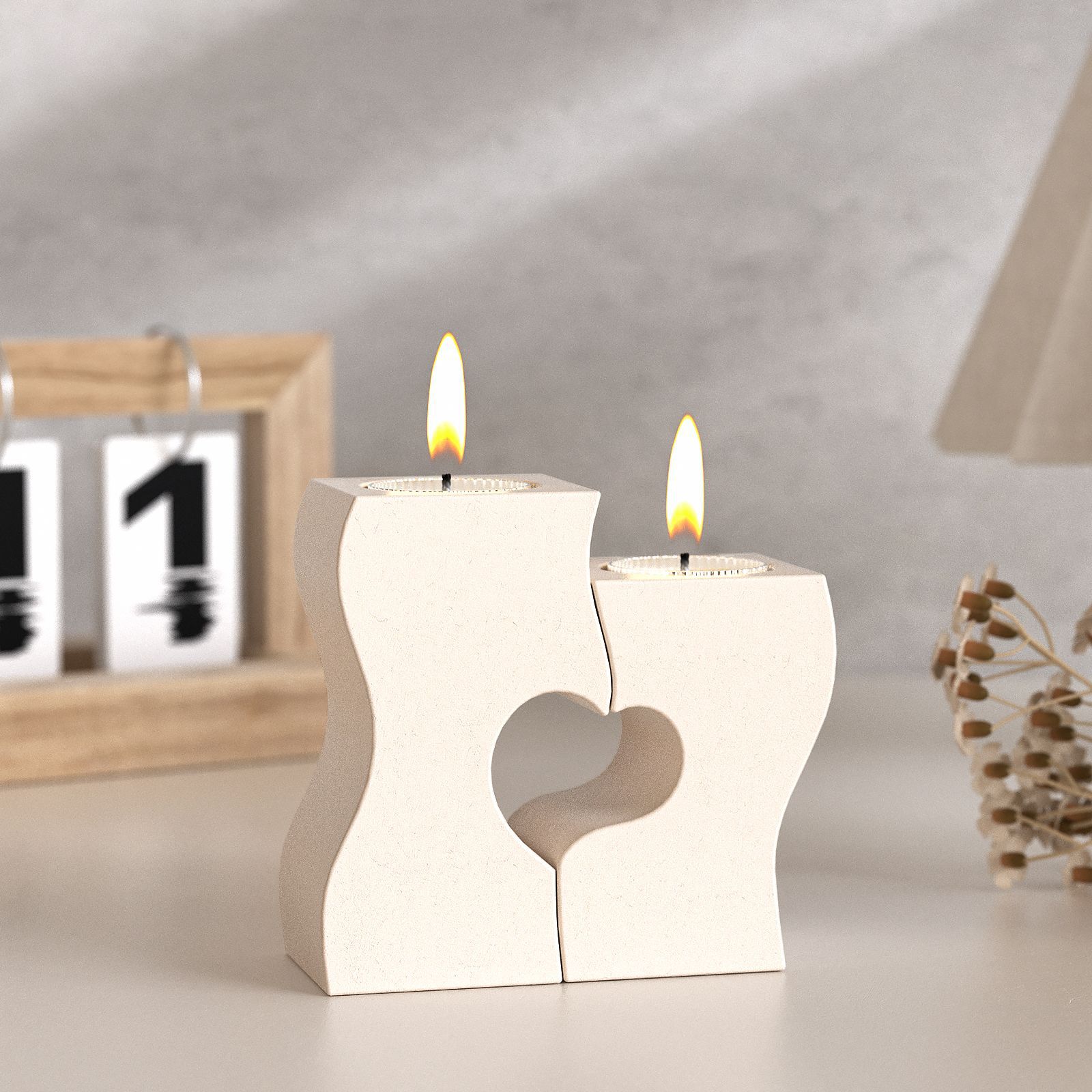 Candle Molds - S Cetakan Silikon Lilin Hati DIY