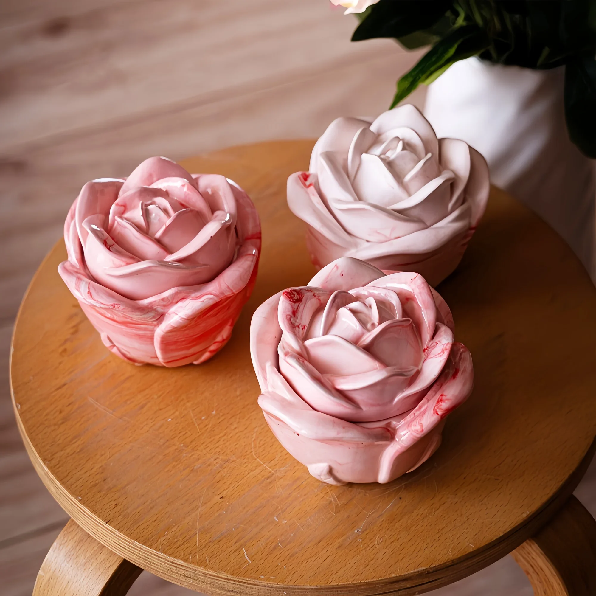 Candle Molds - Cetakan Silikon Bentuk Mawar 2 Buah