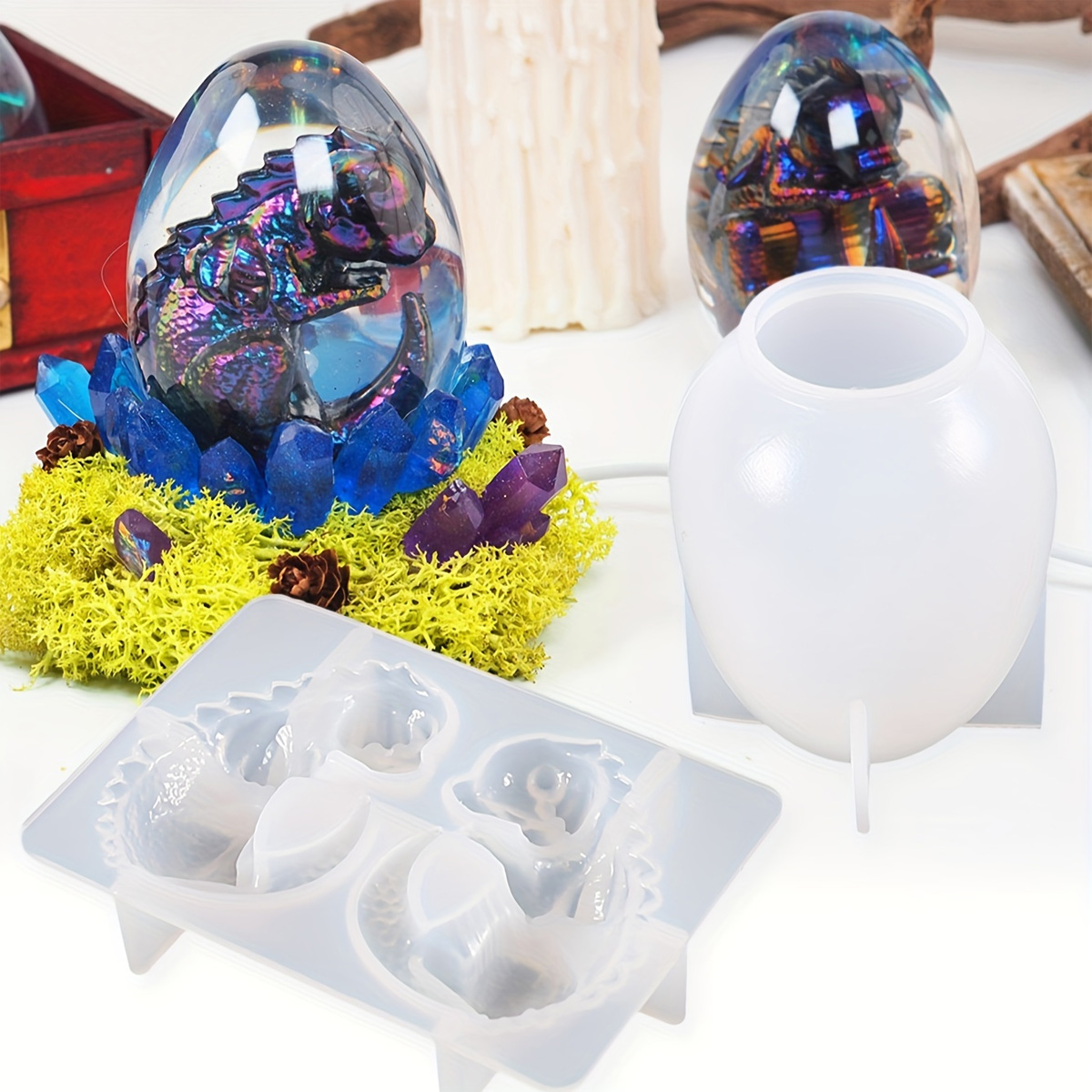 Candle Making Kit - Cetakan Telur Naga Silikon, Set 2