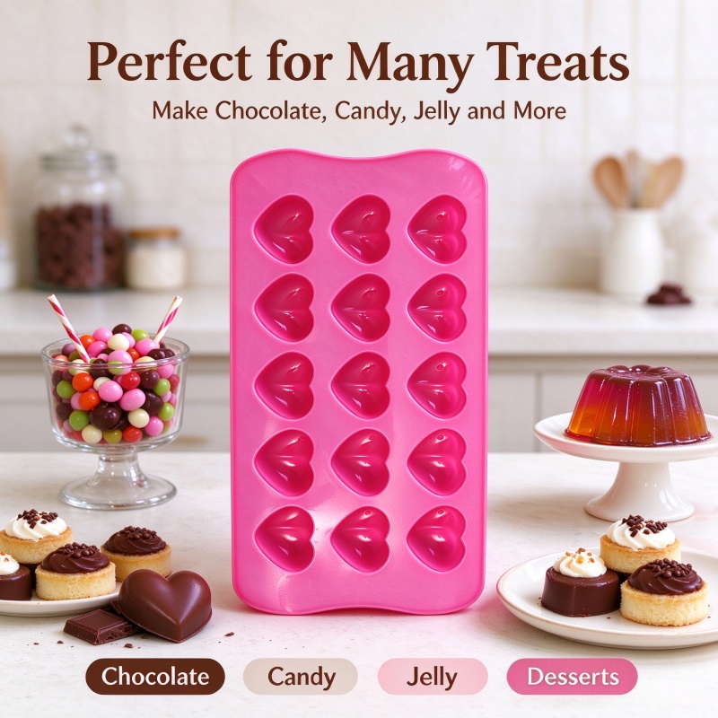 Candle Molds - Cetakan Silikon Bentuk Hati 3D, Bahan