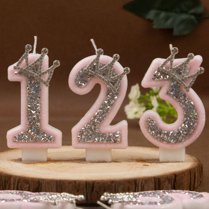 Lilin Digital 0-9 Pink Silver  - Soy Wax ulasan dan harga