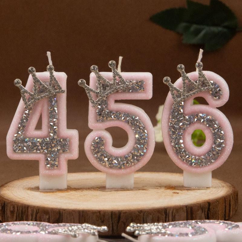 Lilin Digital 0-9 Pink Silver  - Soy Wax ulasan dan harga