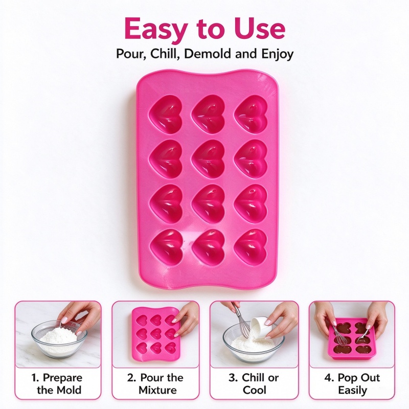 Cetakan Silikon Bentuk Hati 3D - Candle Molds ulasan dan harga